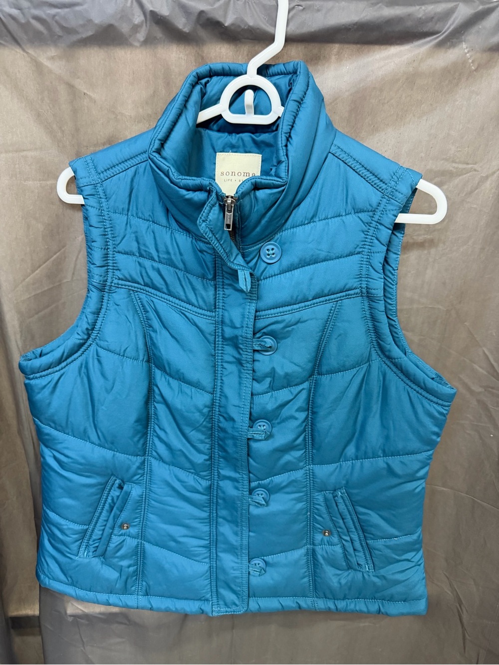 Sonoma Teal Quilted Puffer Vest
